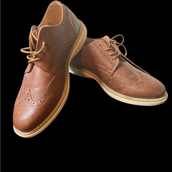 Men's‎ Brown Leather Wingtip Shoes Kenneth Cole - Picture 1 of 7